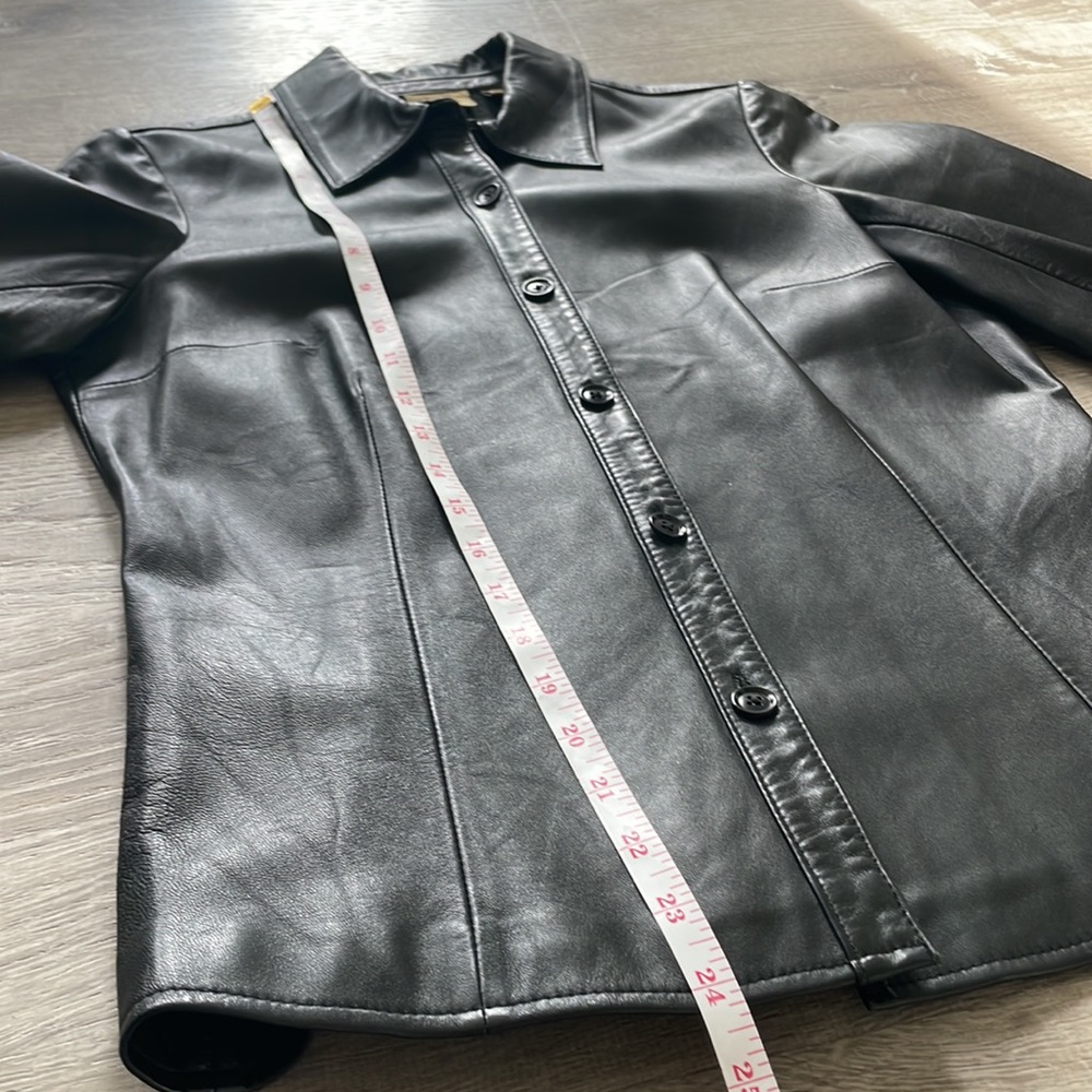 Caslon | 100% Genuine Lamb Leather Button Down Shirt - Picture 10 of 10